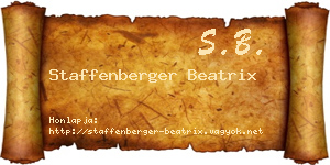 Staffenberger Beatrix névjegykártya